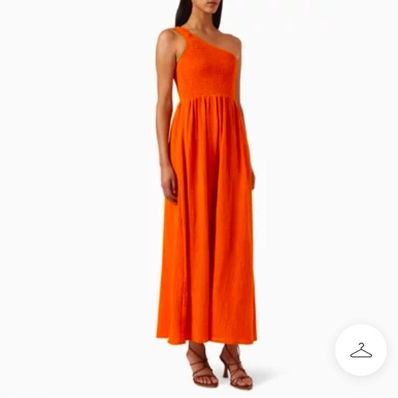 Electric & Rose Cleo One-Shoulder Maxi Dress Size S In Tangerine - Picture 4 of 13